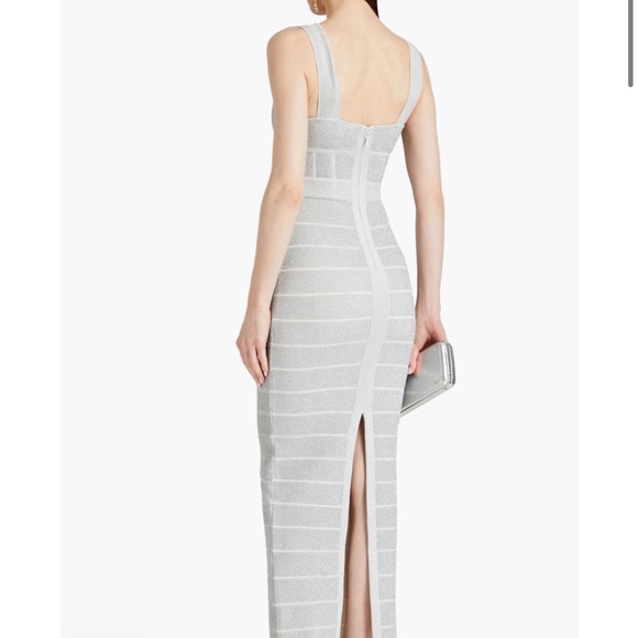 Hérve Léger Metallic Bandage Maxi Dress, Size S - Picture 3 of 8
